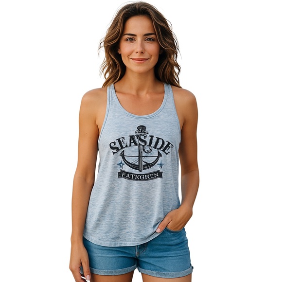 COPY - Lagaci Gray Tank Top with Black Graphic Design - Picture 1 of 6